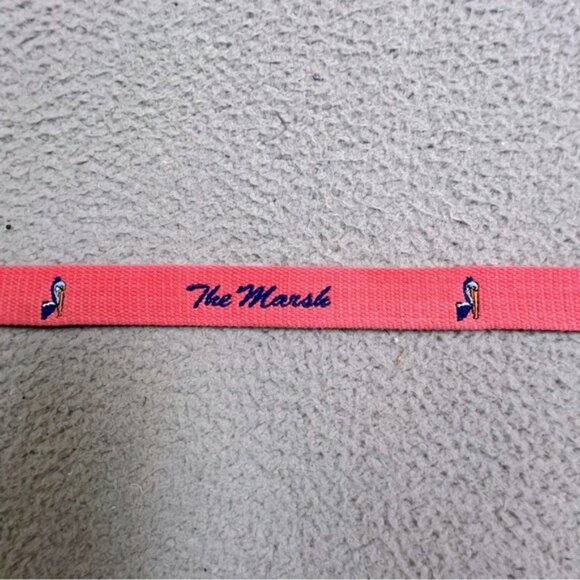 Peter Millar Mens Pink and Brown Canvas Belt Size 38 - Picture 9 of 11